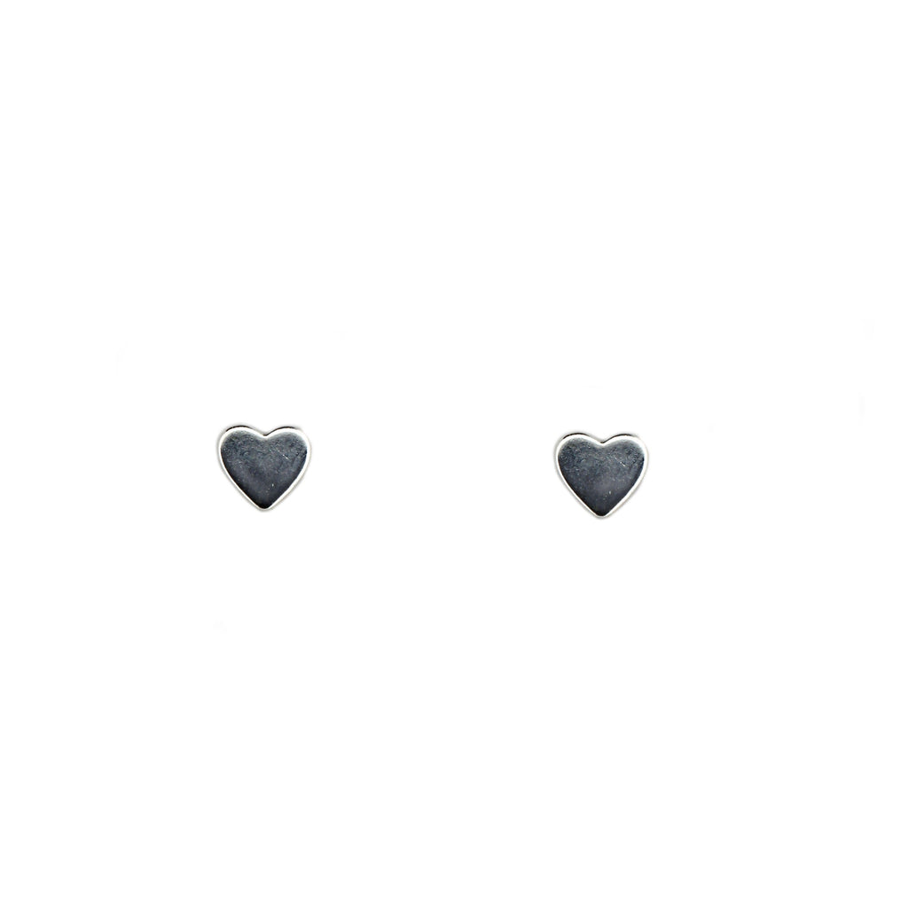 Mini Heart Silver Stud Earrings