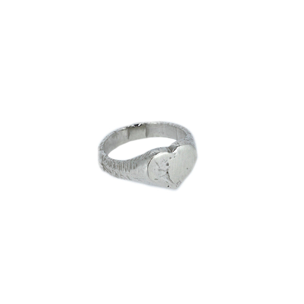 Heart Signet Ring in Sterling Silver