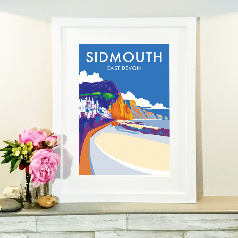 Sidmouth Vintage Seaside Print