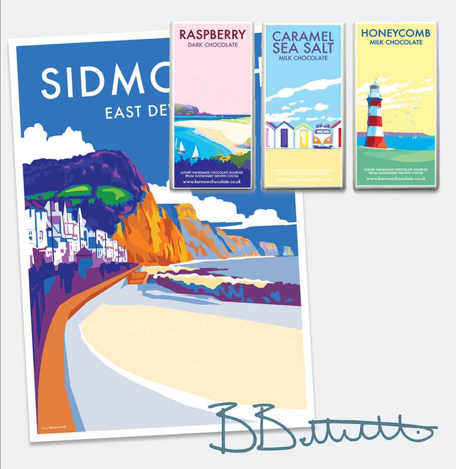 Sidmouth Vintage Seaside Print