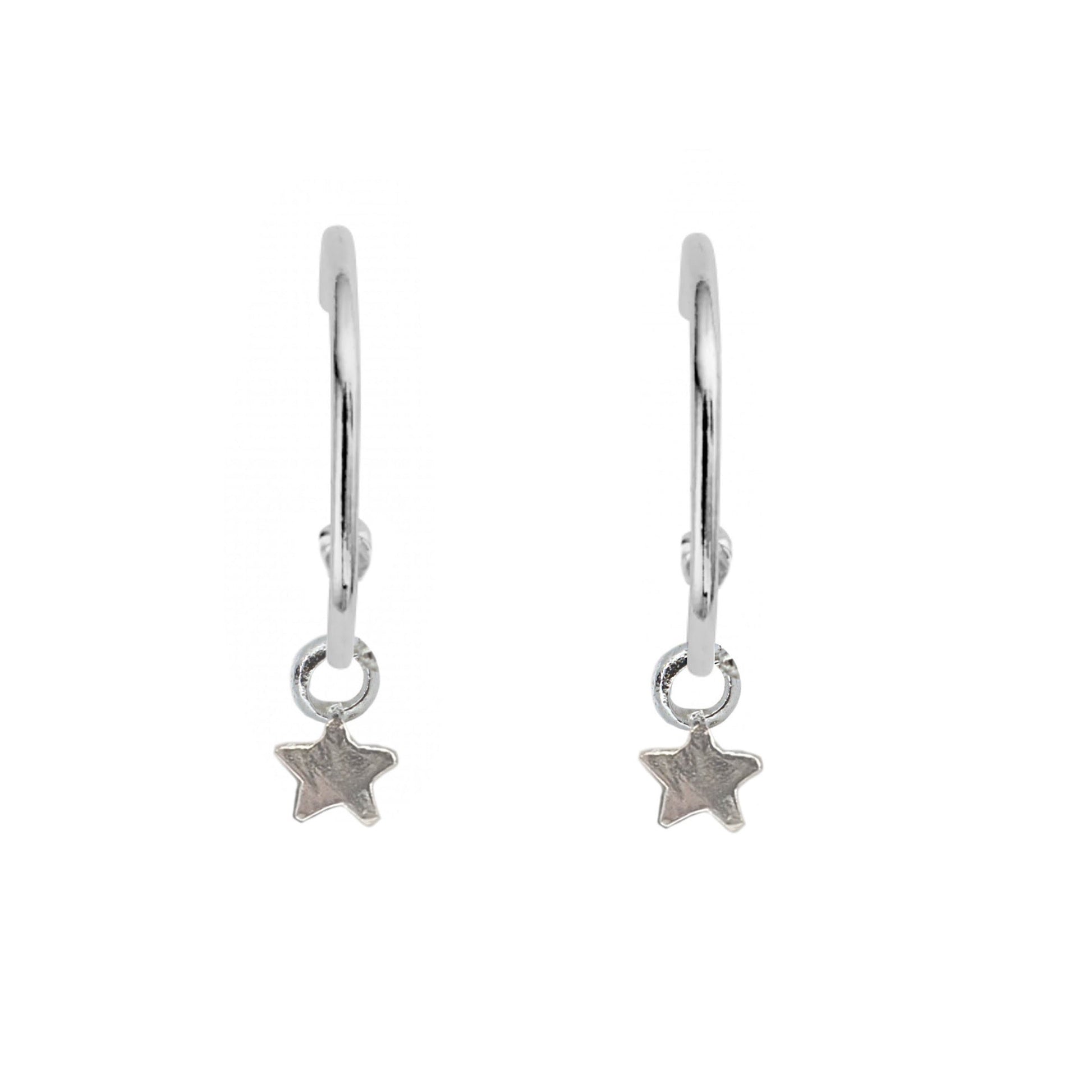 Baby Star Hoops in Sterling Silver