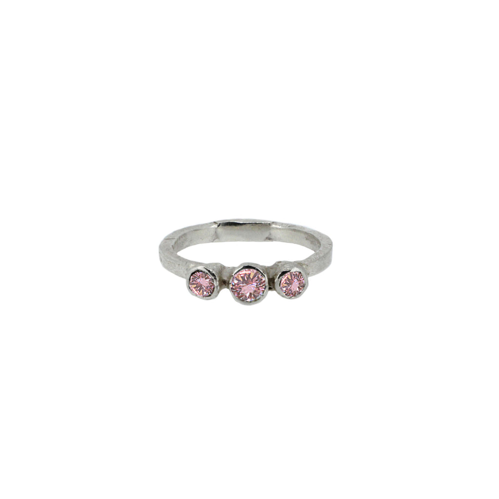 Morganite Trilogy Ring in Recycled Silver