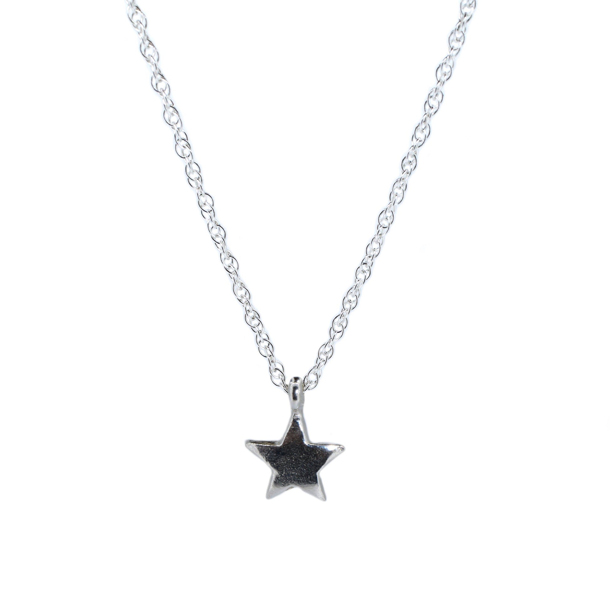 Star Rope Chain Necklace in Recycled Silver