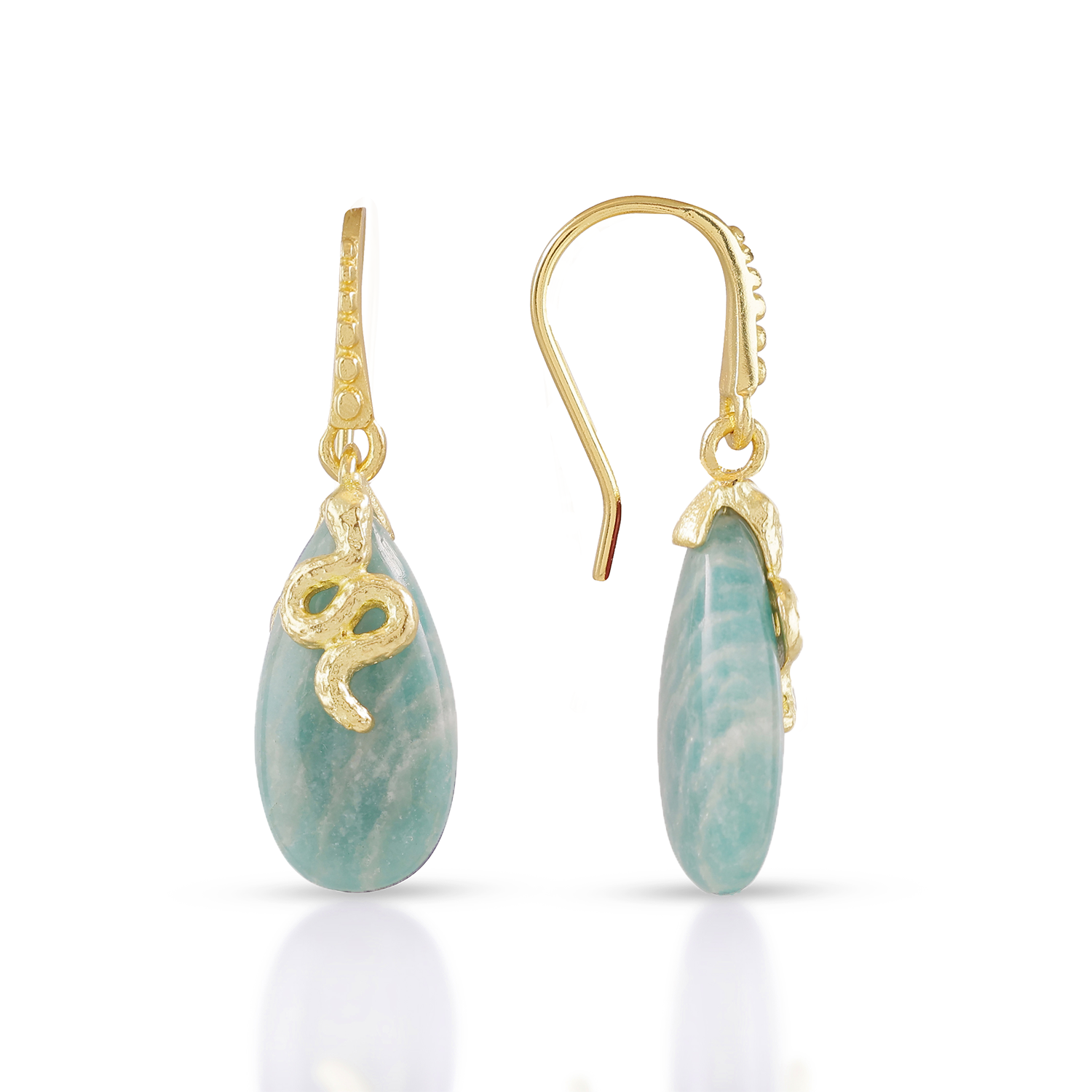 Medusa Gemstone Drop Earrings Amazonite