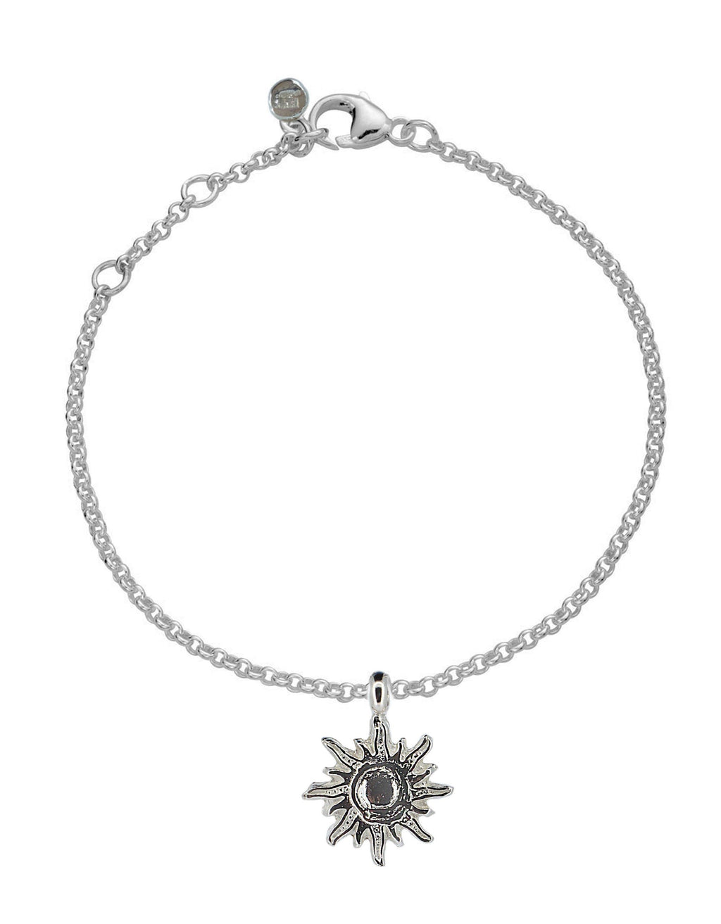 Sun of Hope Sterling Silver Charm Anklet