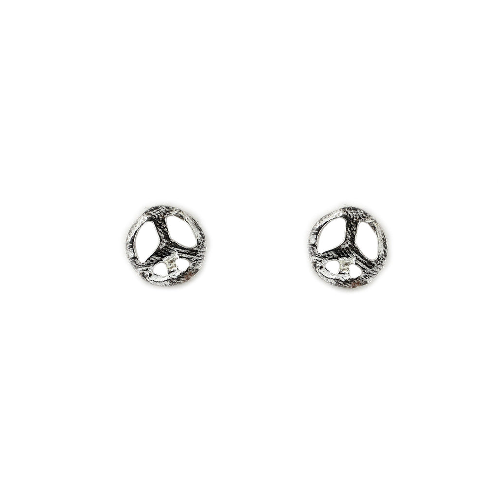 Peace Studs Sterling Silver Earrings