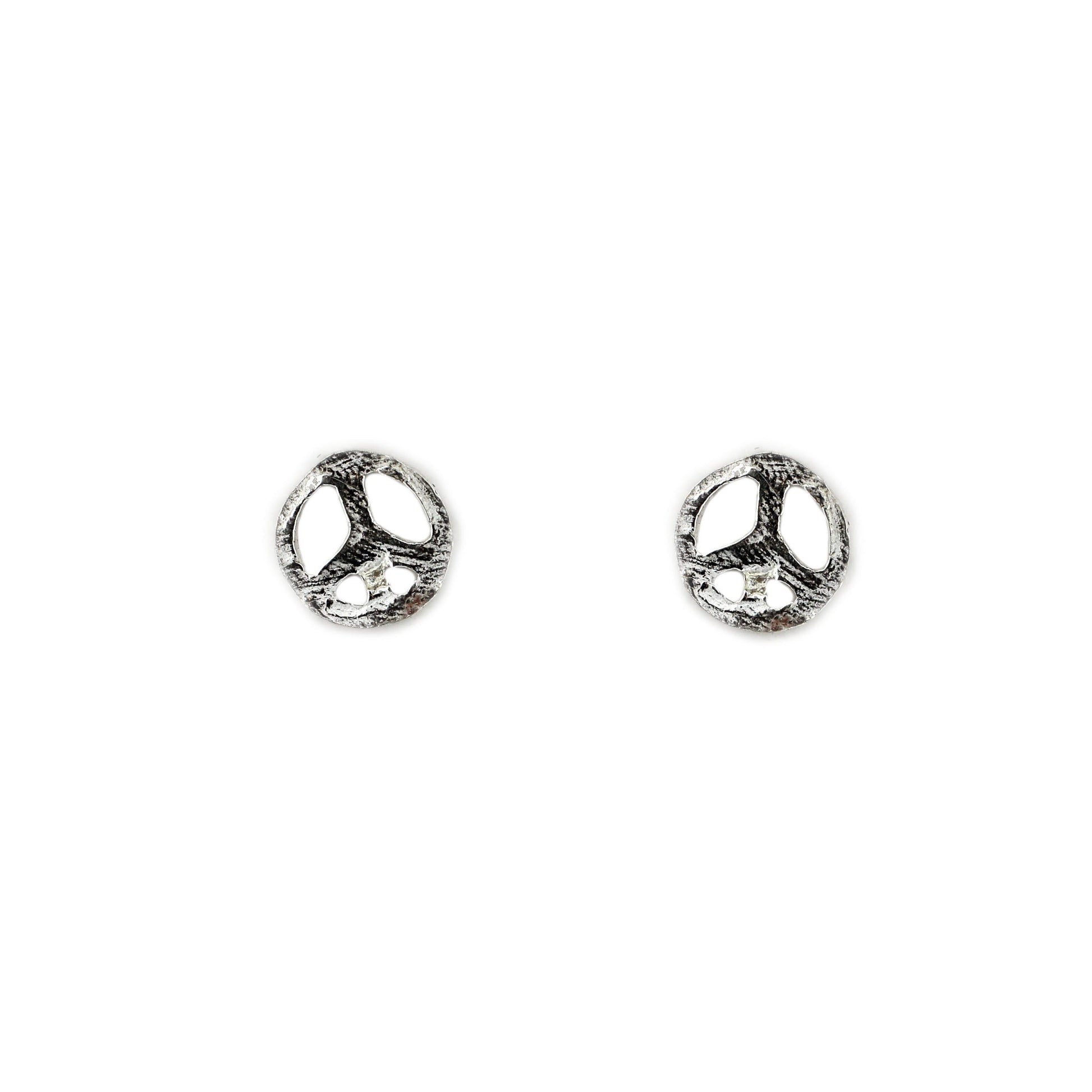 Peace Studs Sterling Silver Earrings