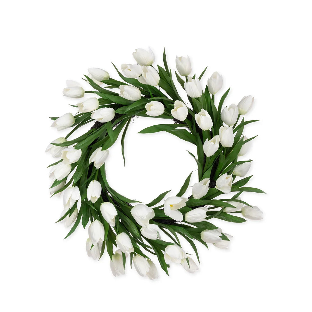 Tulip Wreath - White