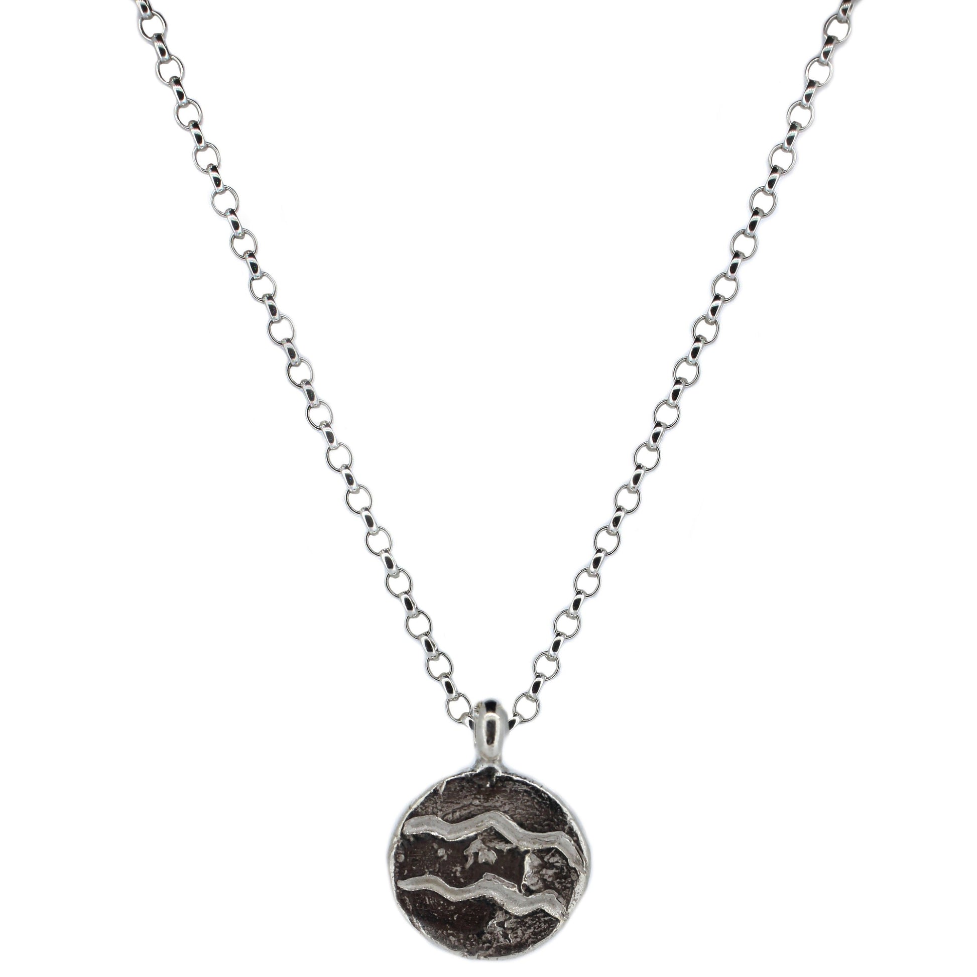 Personalised Star Sign Necklace in Recycled Silver