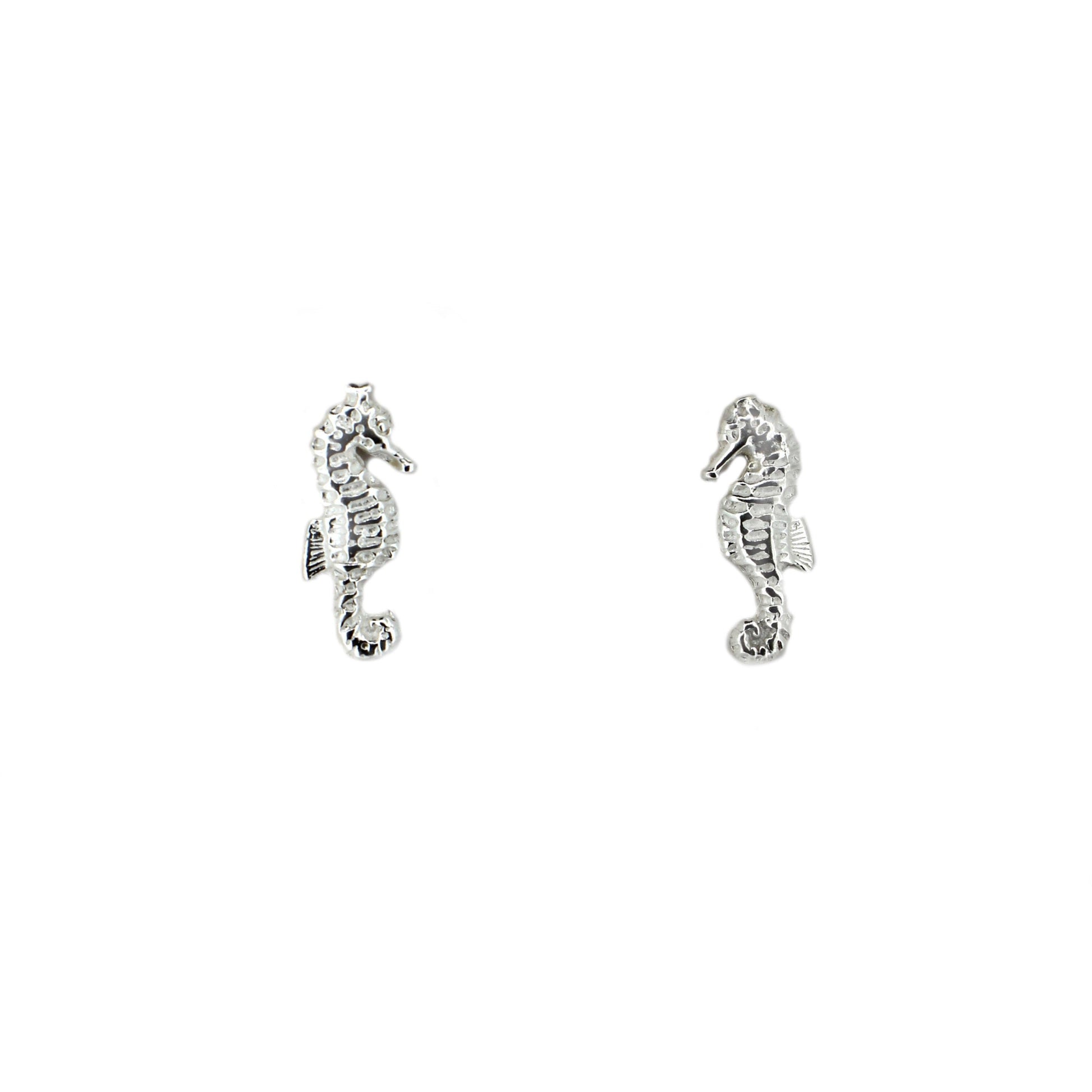 Seahorse Sterling Silver Stud Earrings