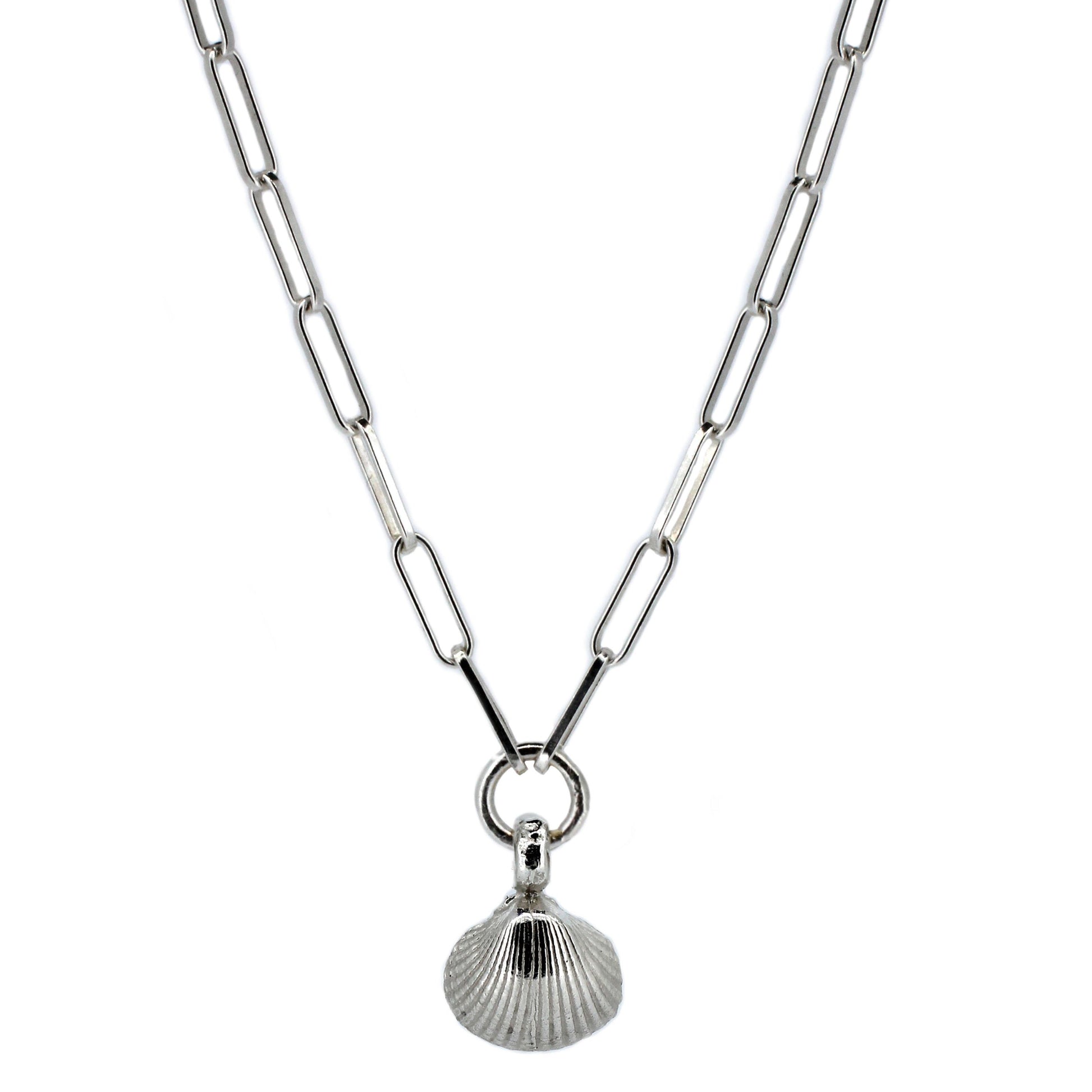 Sterling Silver Shell Trace Chain Necklace