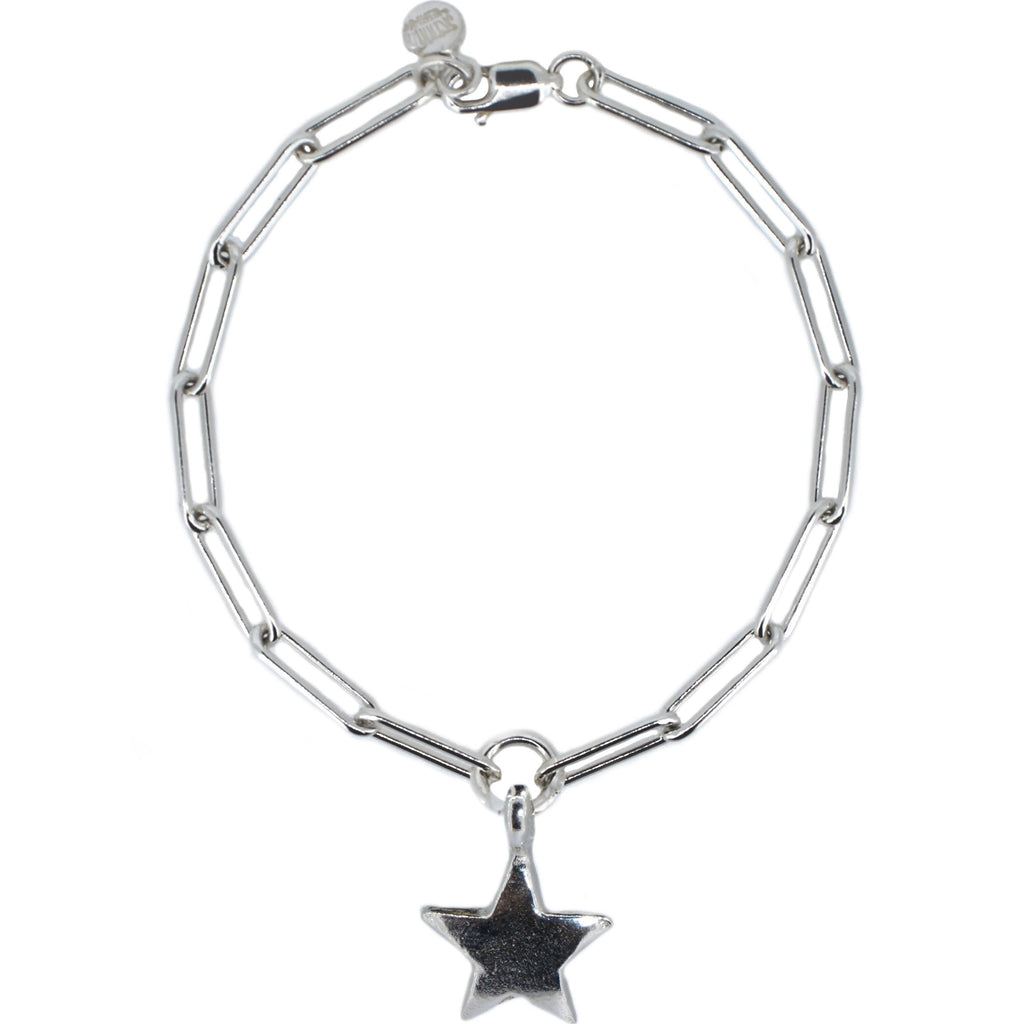 Star Trace Sterling Silver Chain Bracelet