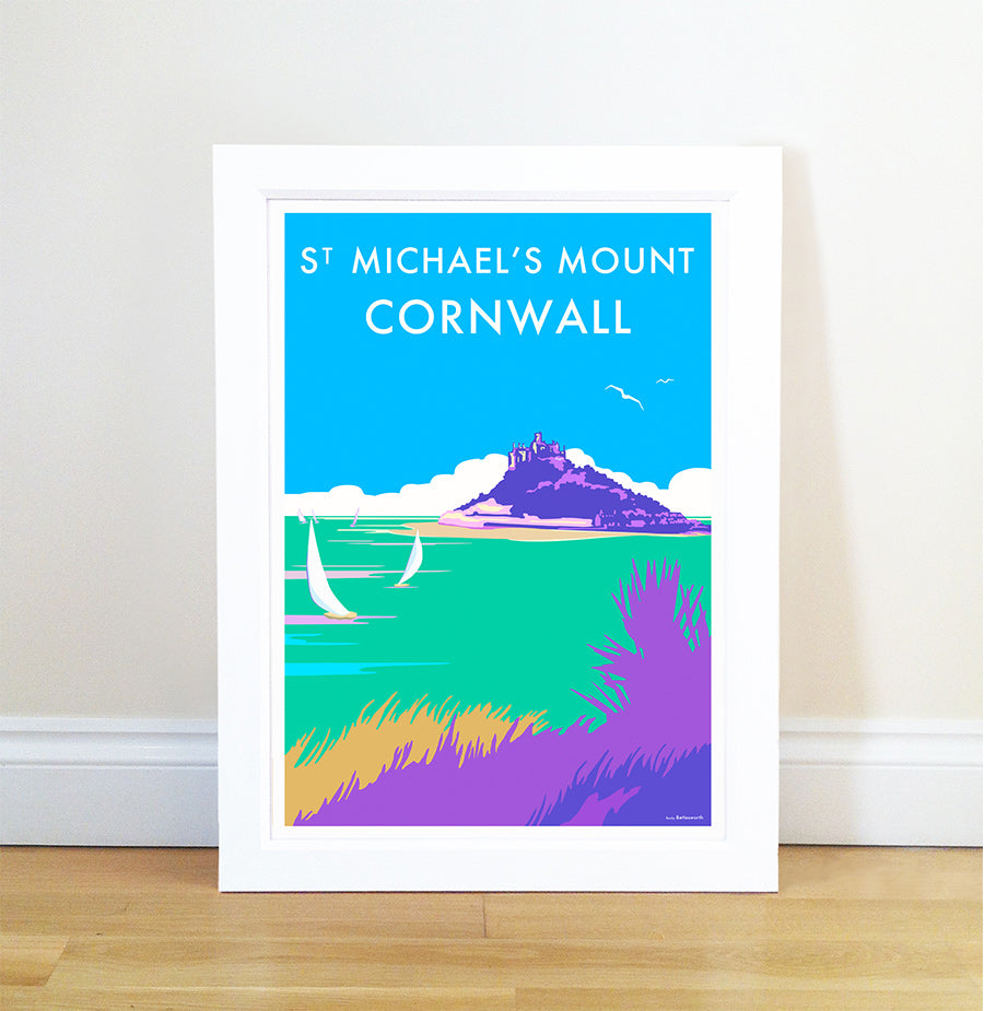 St Michaels Mount Vintage Seaside Print