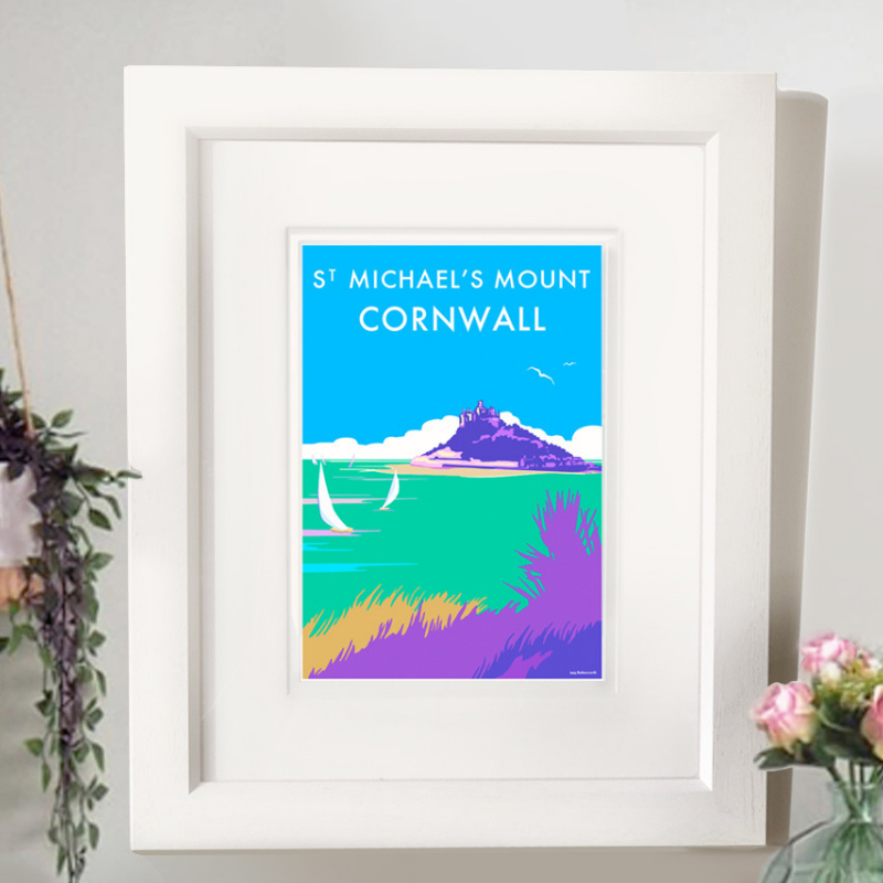 St Michaels Mount Vintage Seaside Print