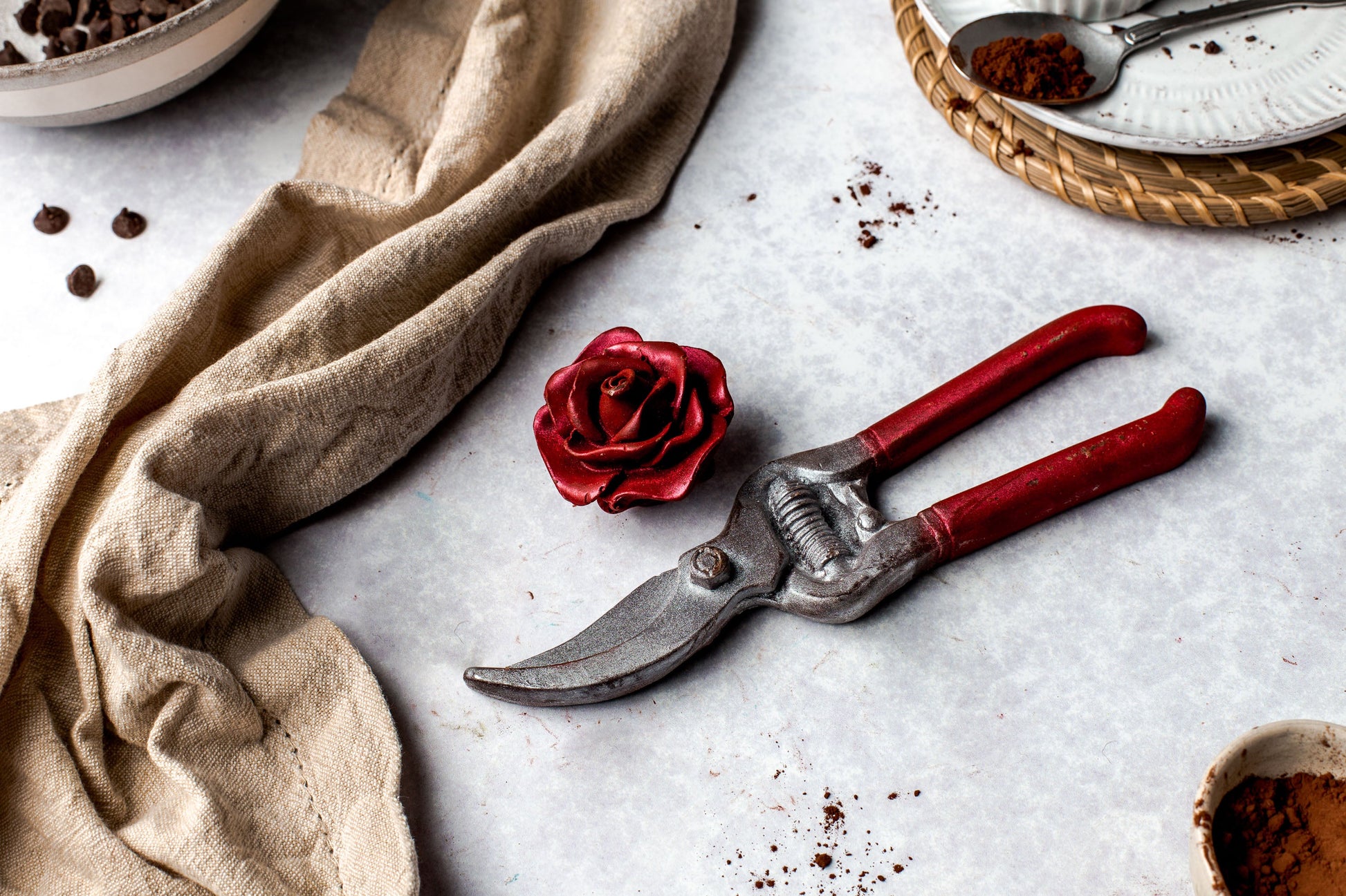 Chocolate Secateur and Rose Gift Box