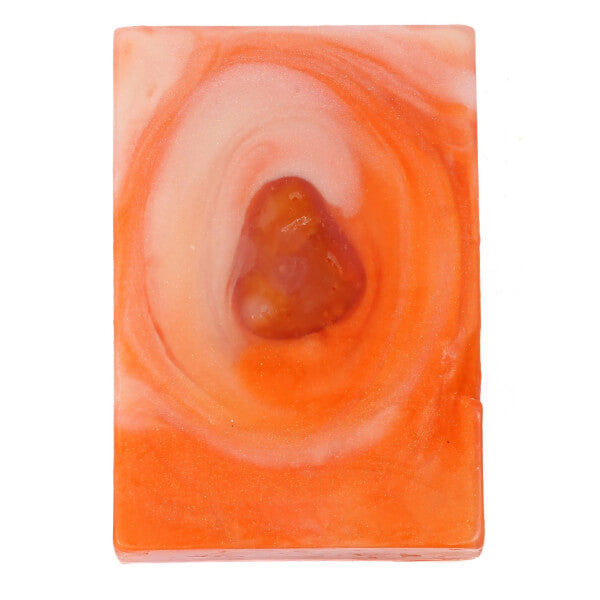 Sacral Chakra Crystal Soap Bar with Carnelian