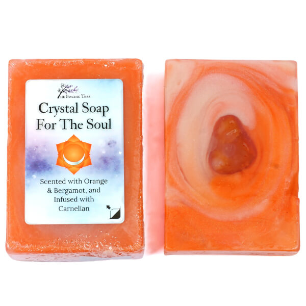 Sacral Chakra Crystal Soap Bar with Carnelian