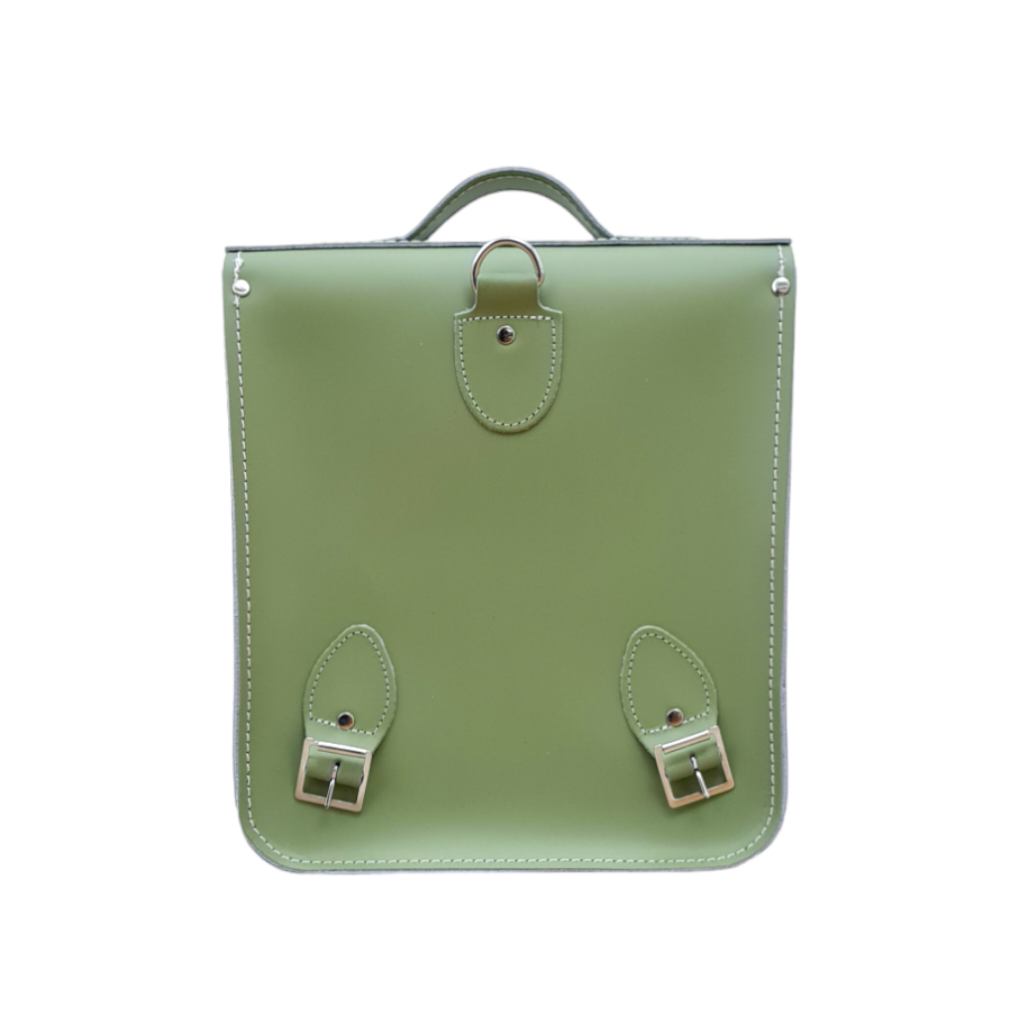 Handmade Leather City Backpack in Sage Green