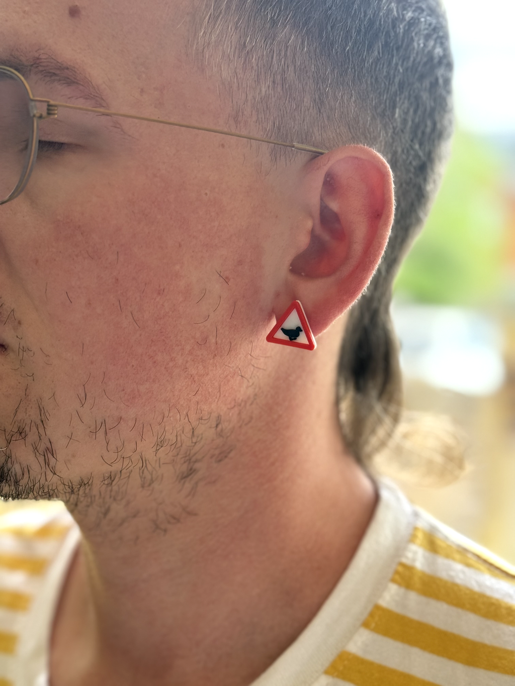 Warning Ducks Stud Earring