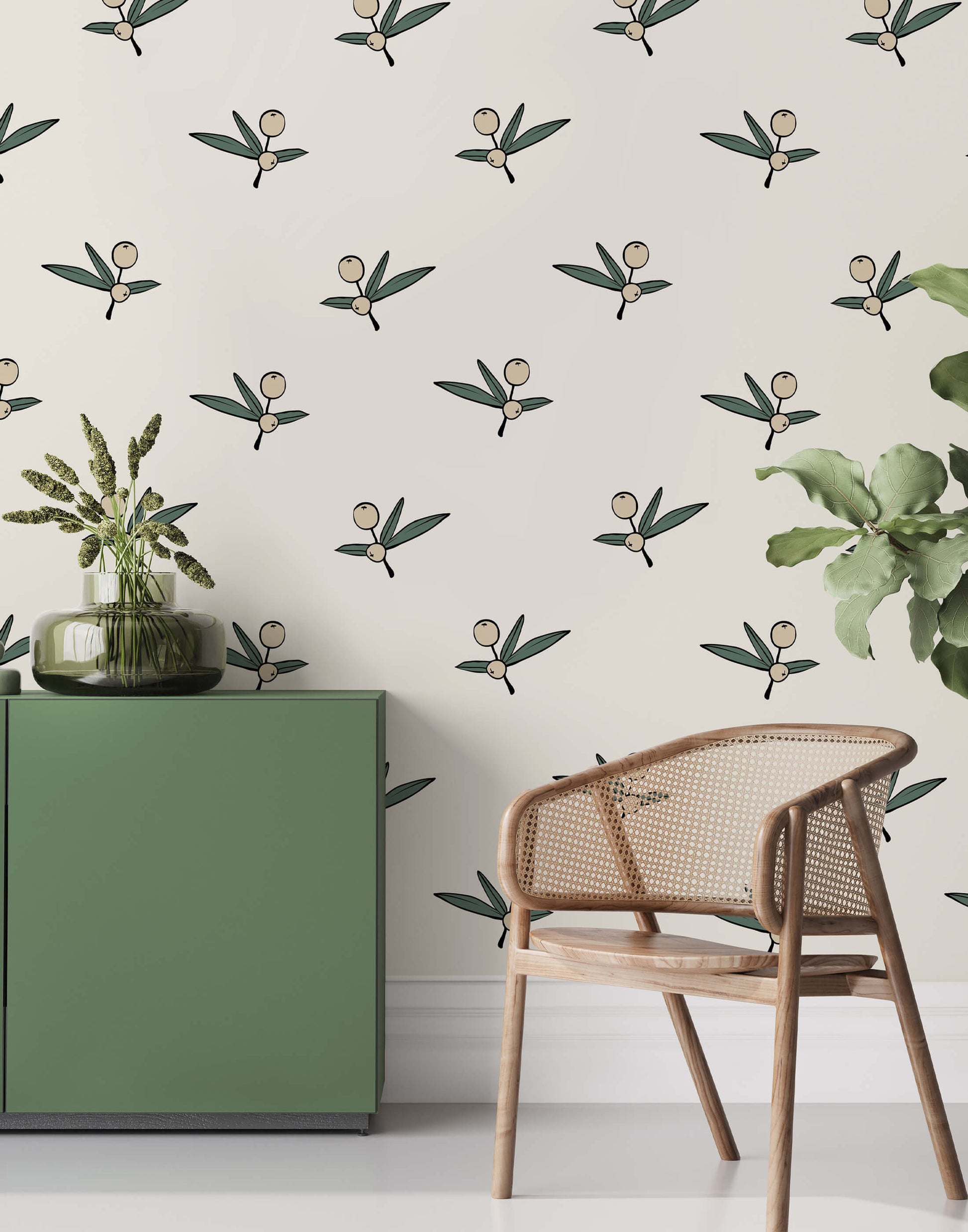 Santorini Greek Inspired Wallpaper