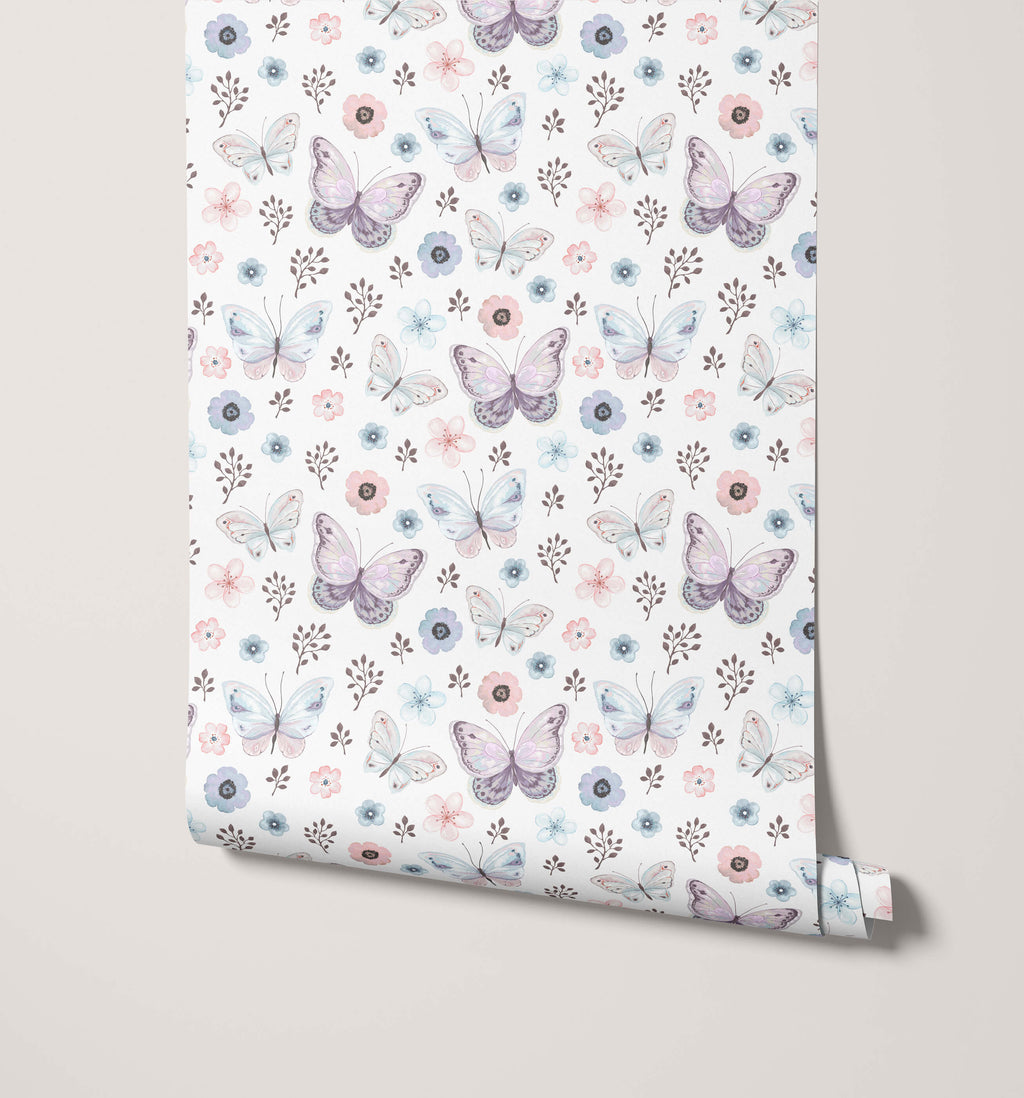 Butterfly Wallpaper in Soft Feminine Tones