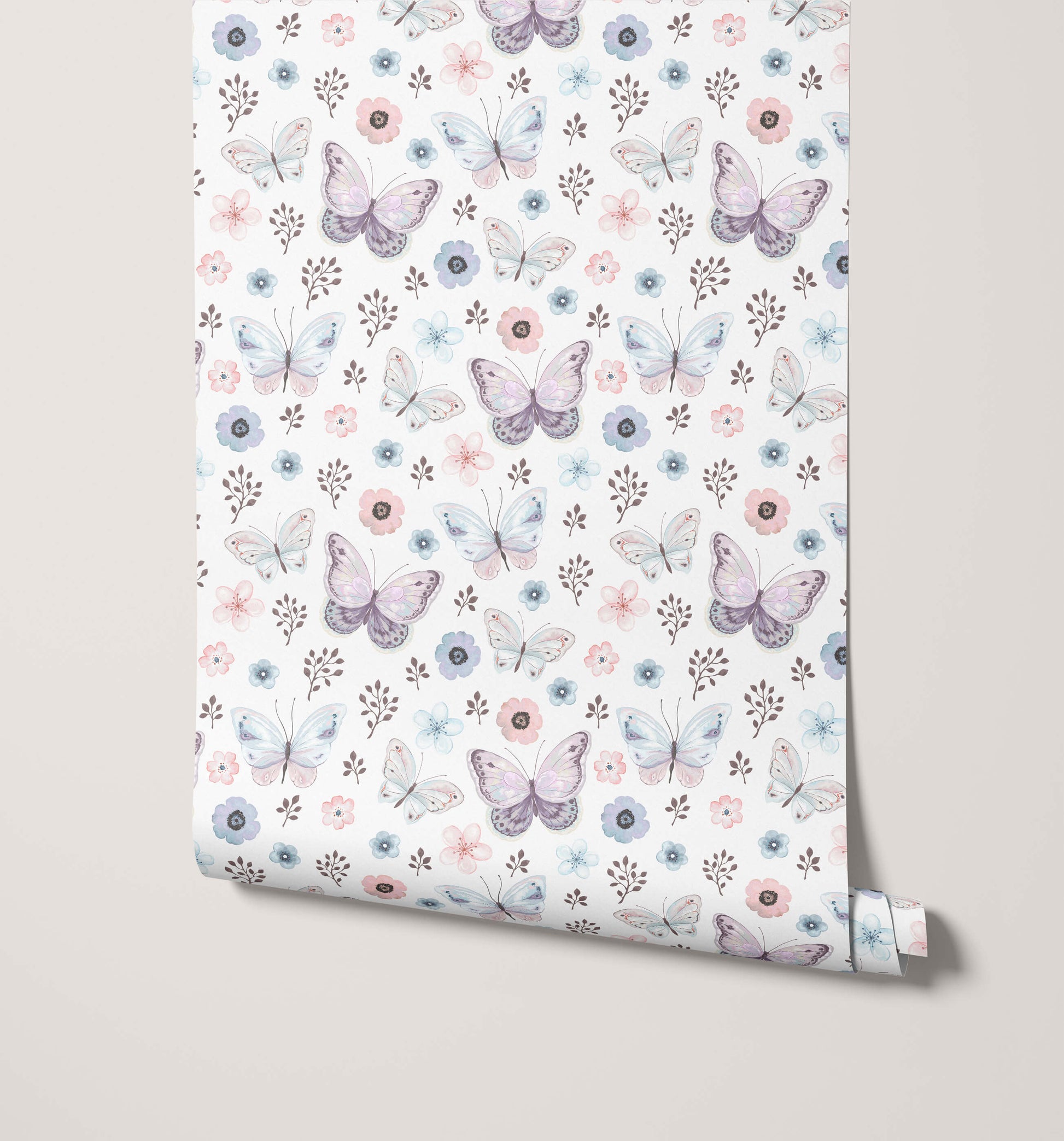 Butterfly Wallpaper in Soft Feminine Tones