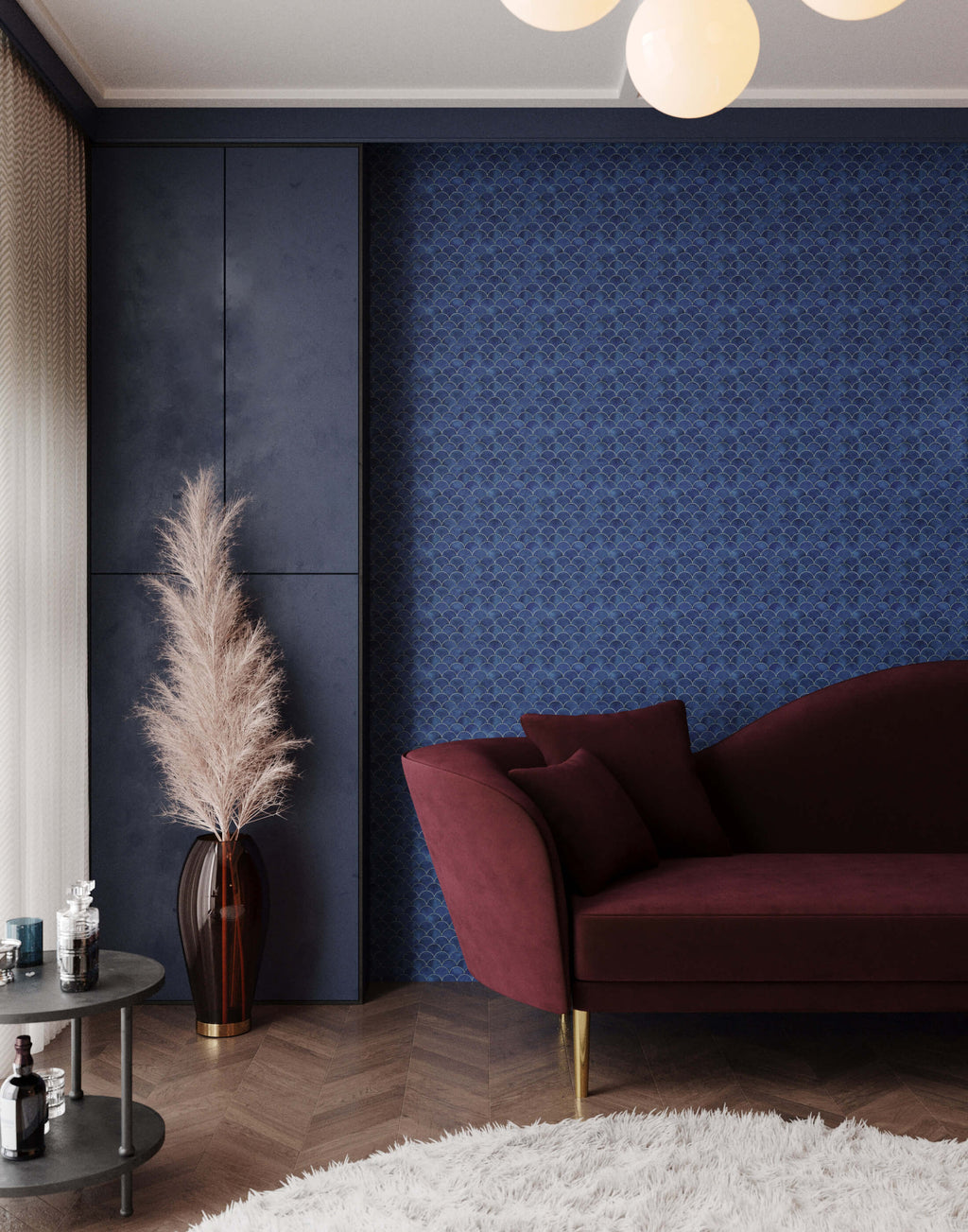 Scallop Art Deco Wallpaper