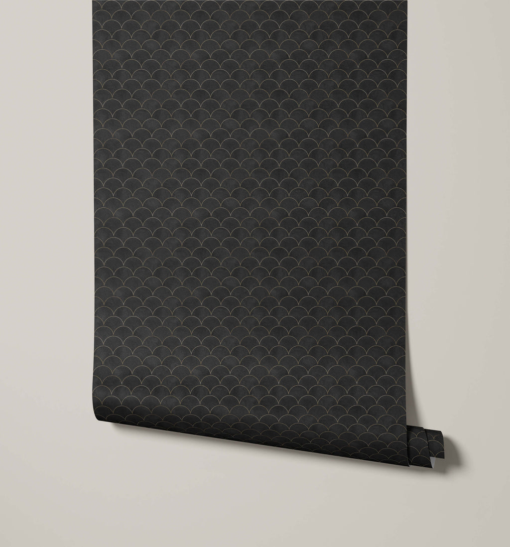 Scallop Art Deco Wallpaper