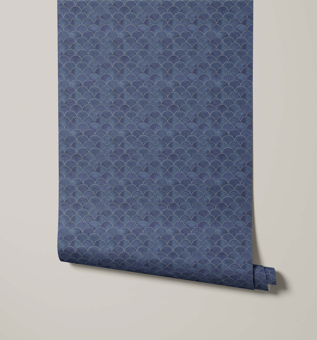 Scallop Art Deco Wallpaper