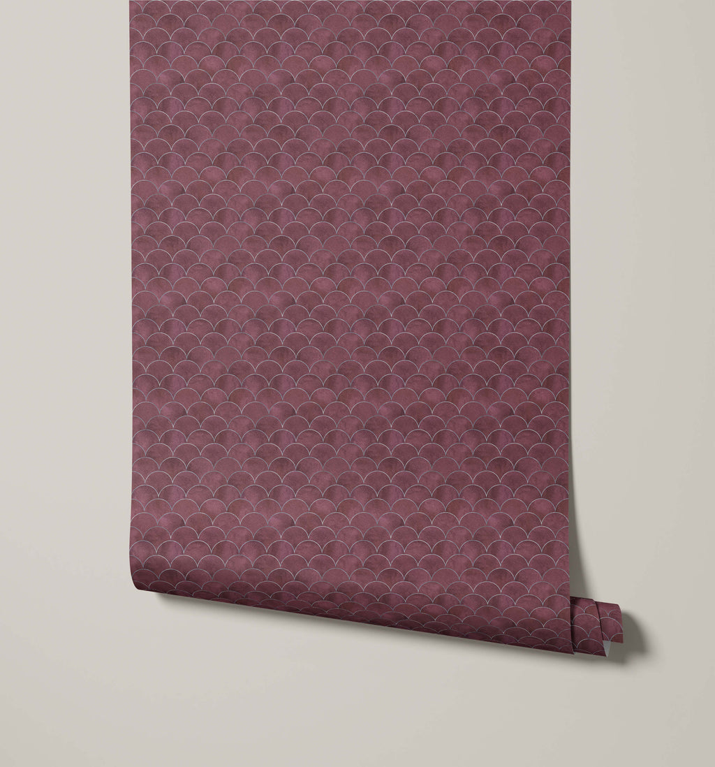 Scallop Art Deco Wallpaper