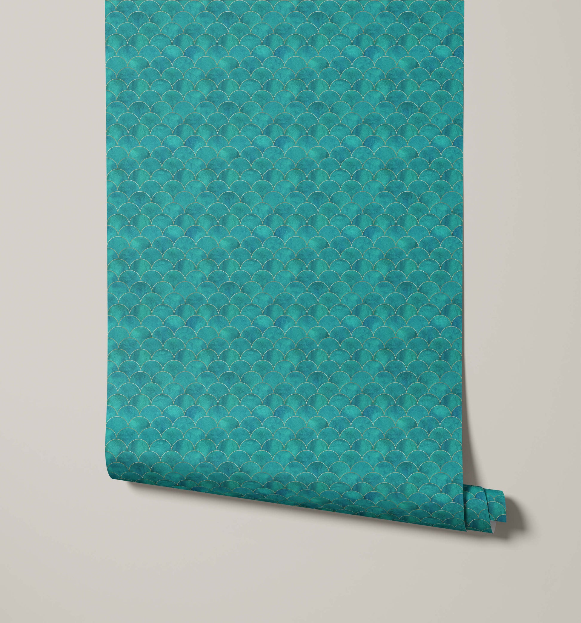 Scallop Art Deco Wallpaper