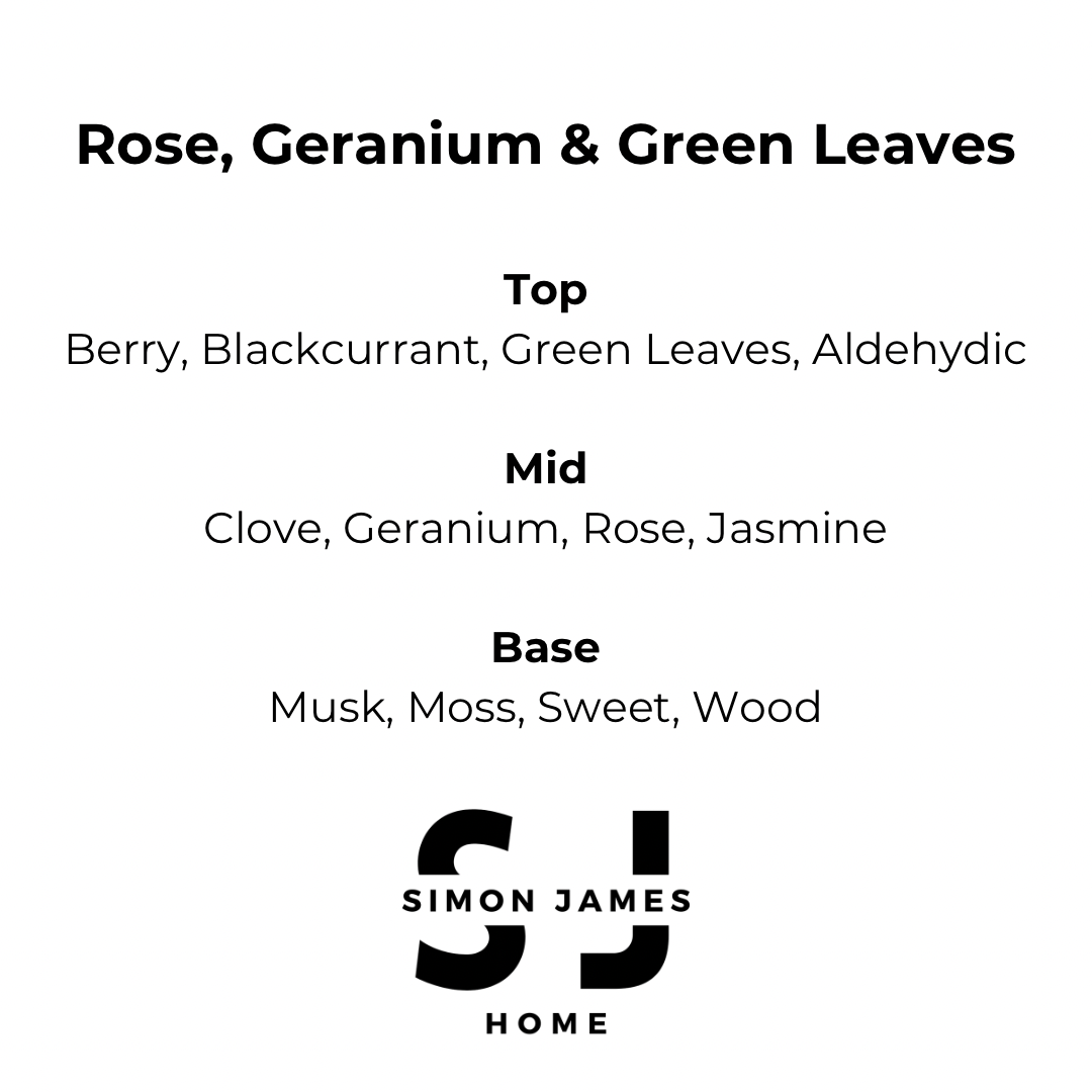 Rose, Geranium and Green Leaves Reed Diffuser