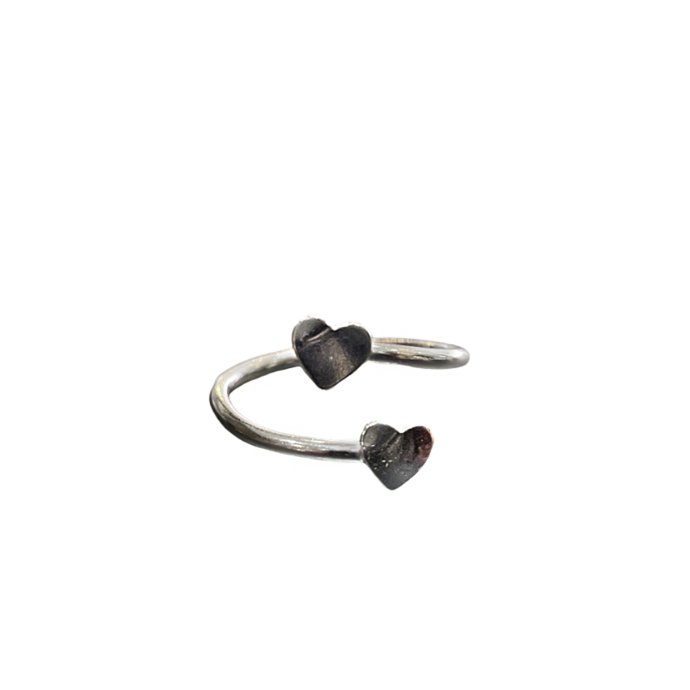 Mini Heart Wrap Ring in Sterling Silver