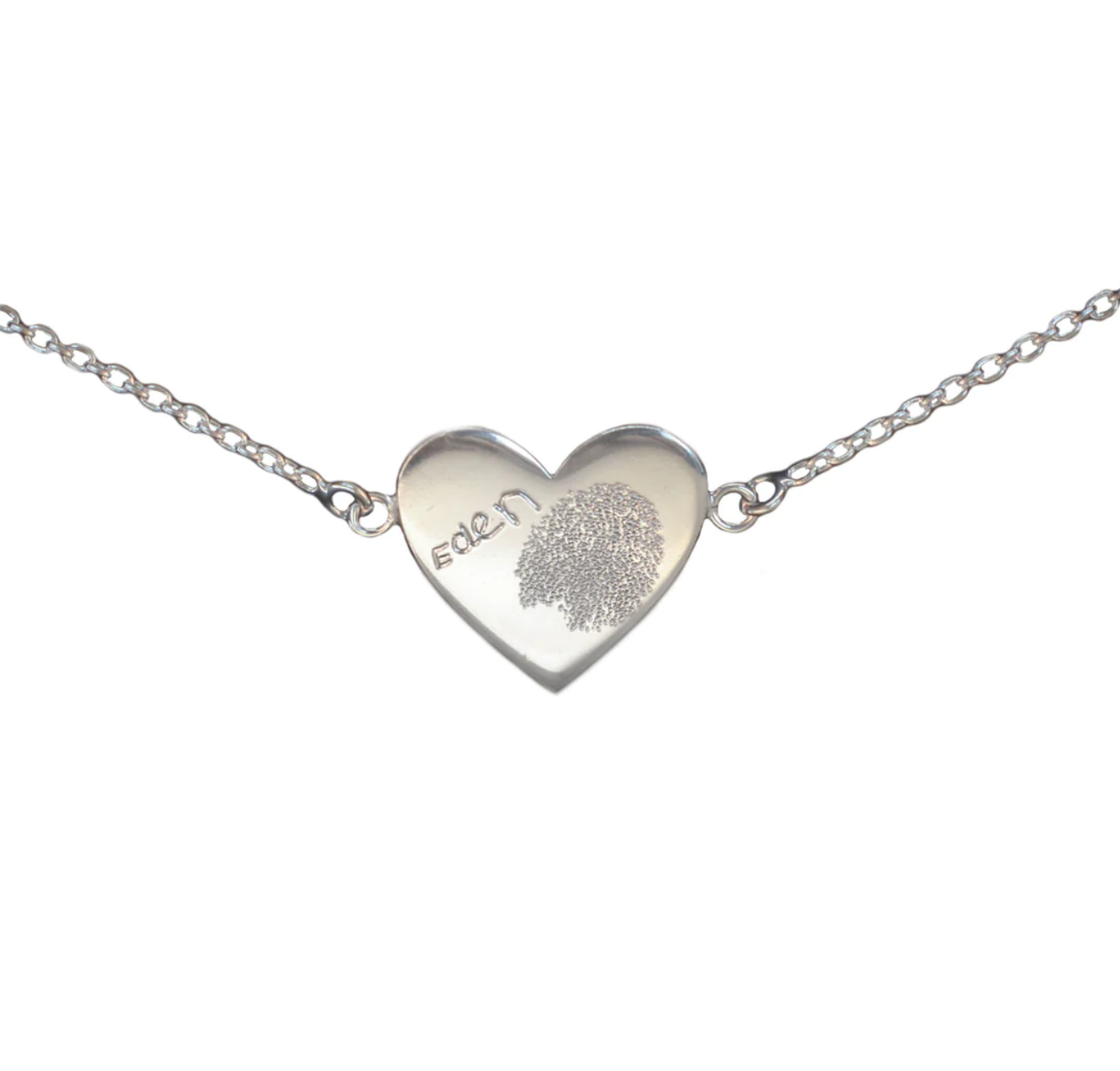 Handprint Heart Necklace in Sterling Silver and Gold