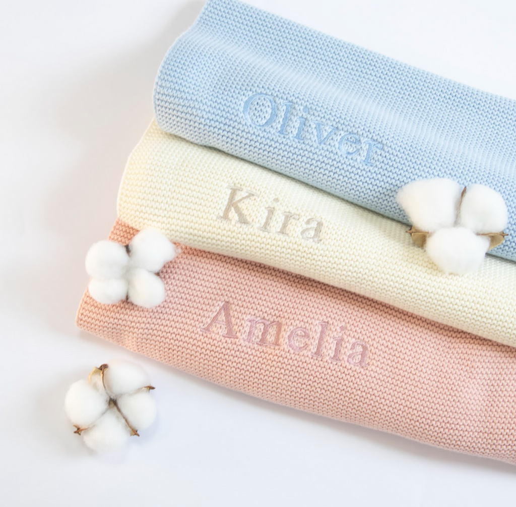 Organic Cotton Personalised Baby Blanket