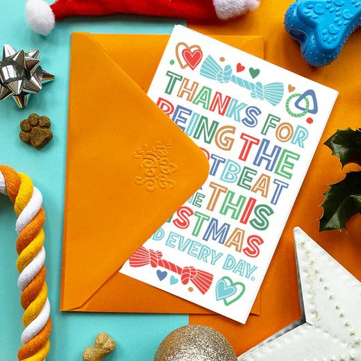 Heartbeat Christmas Dog Edible Card Chicken Flavour