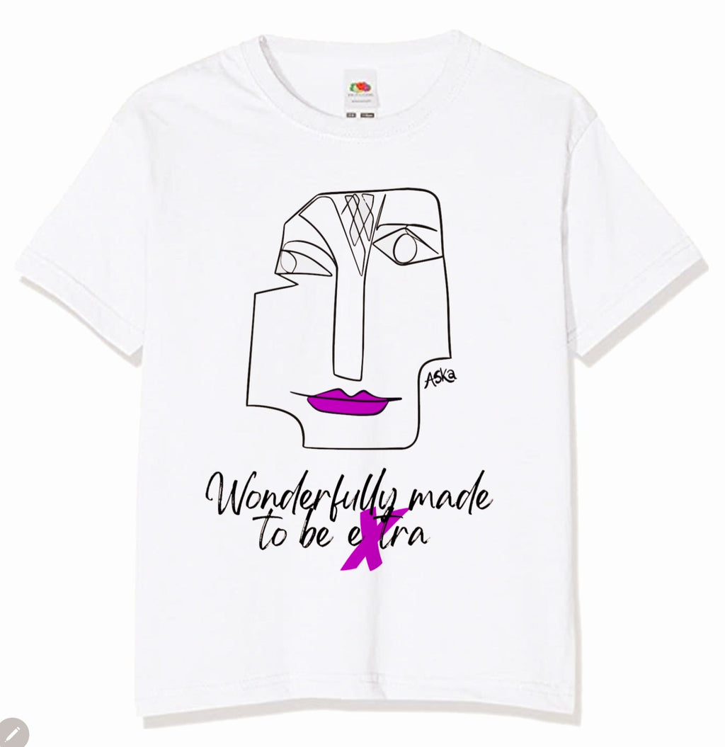 Wonderfully Made to Be Extra Red Lips White Organic Cotton T-Shirt