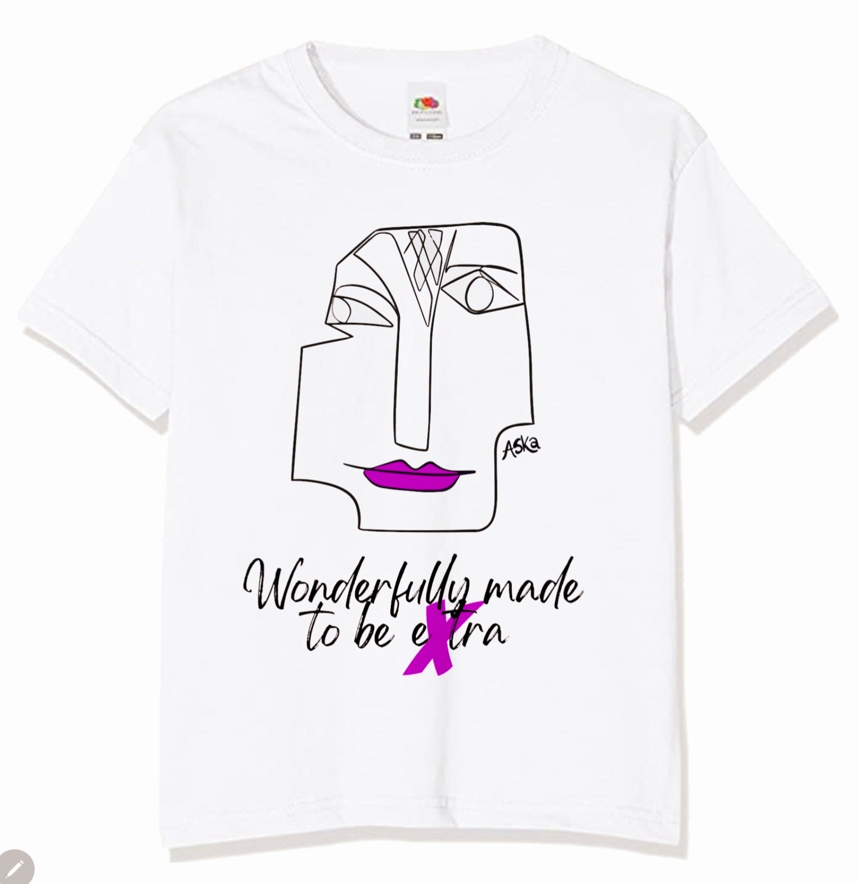 Wonderfully Made to Be Extra Red Lips White Organic Cotton T-Shirt