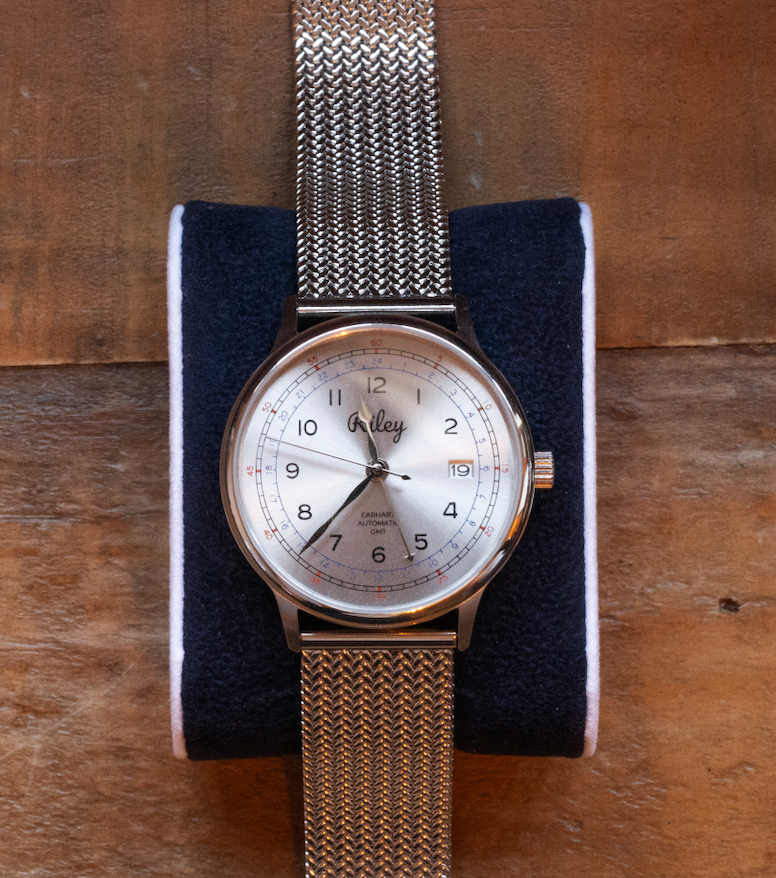 Automatic GMT Aviation Watch in Canary Yellow, Silver, Sky Blue, Red and Cream