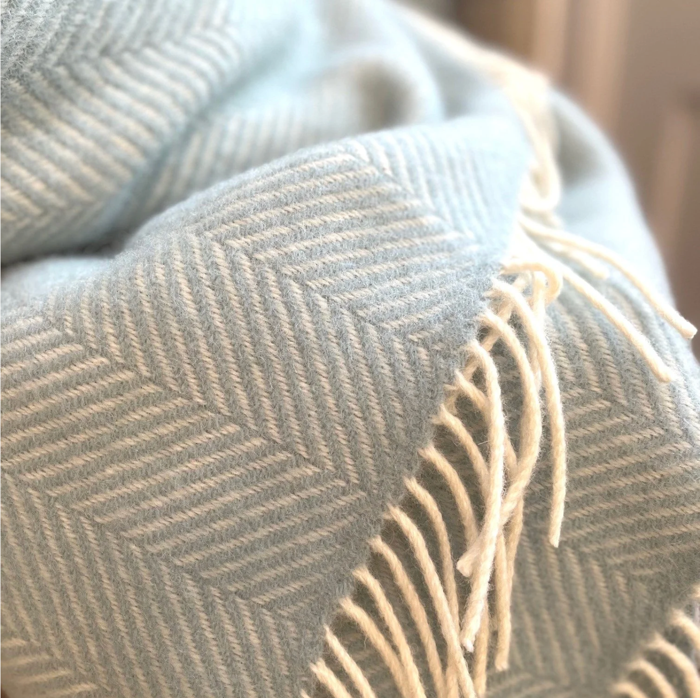 Lambswool Throw - Duck Egg
