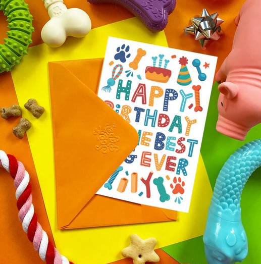 Best Dog Ever Birthday Treat Card Chicken Flavour