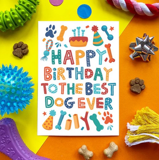 Best Dog Ever Birthday Treat Card Chicken Flavour