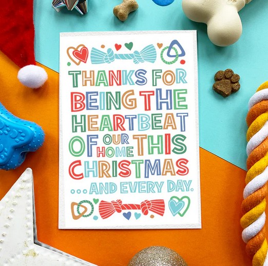 Heartbeat Christmas Dog Edible Card Chicken Flavour