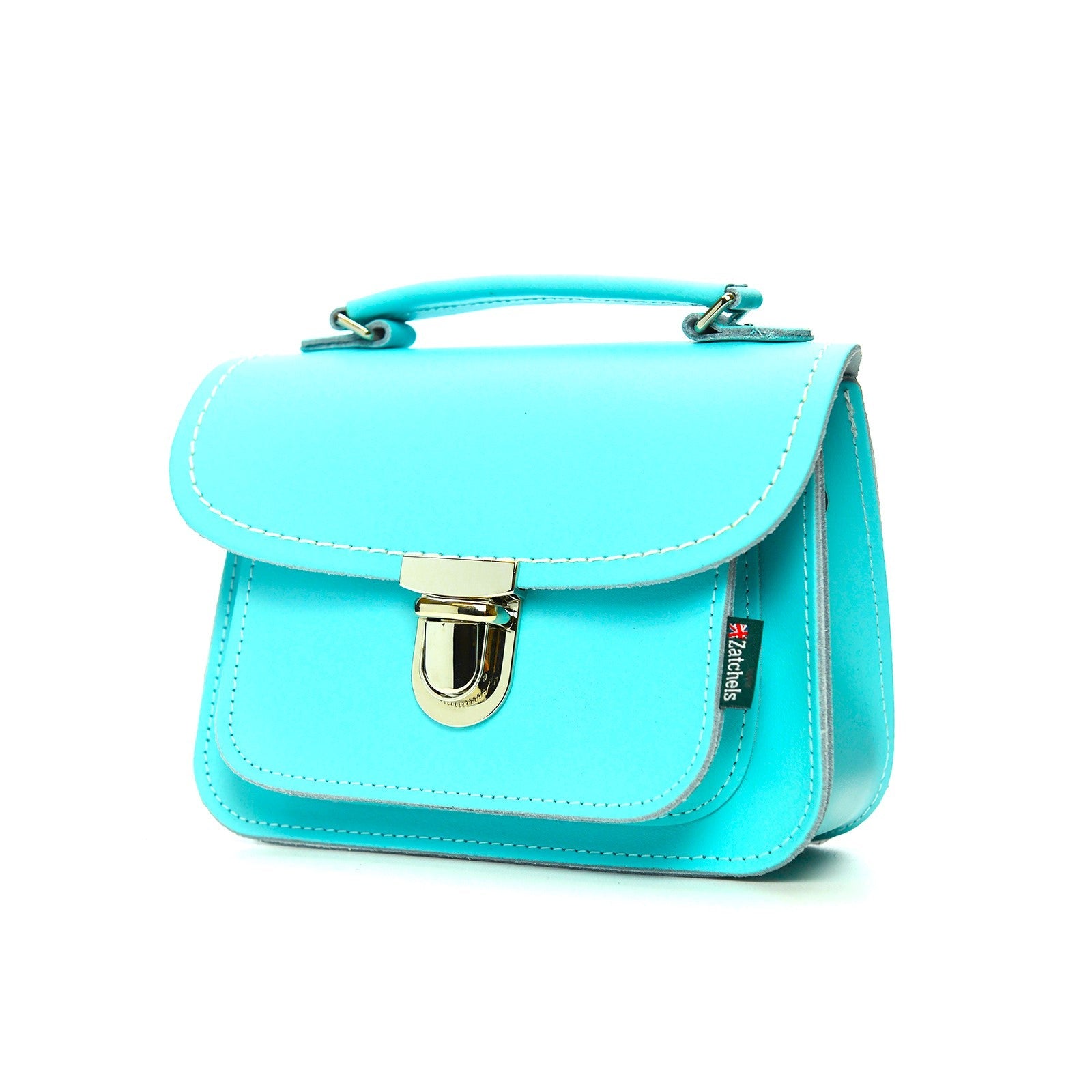 Luna Handmade Leather Bag in Shell Blue
