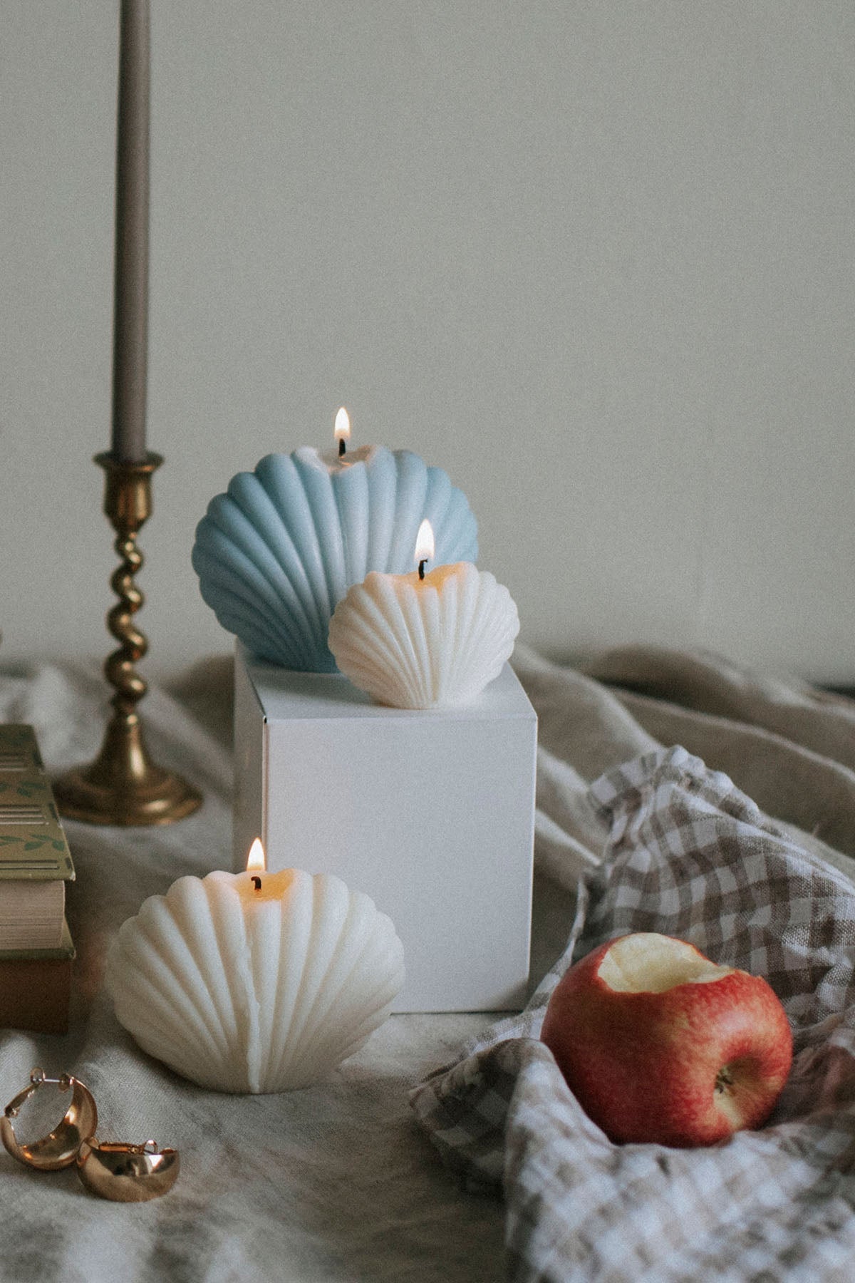 Shell Scented Candle Set Small and Large