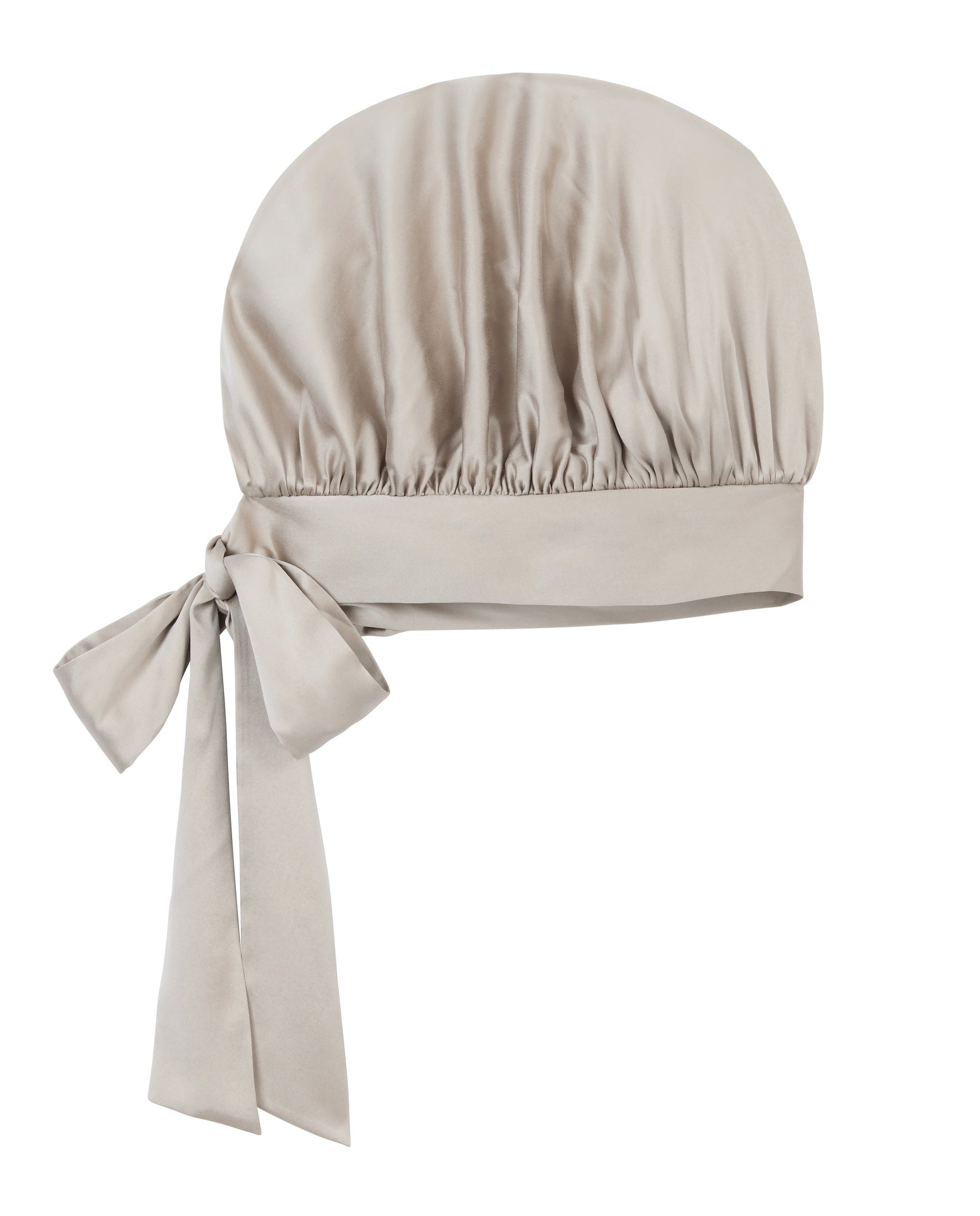 Soft Beige Oversized Silk Bonnet