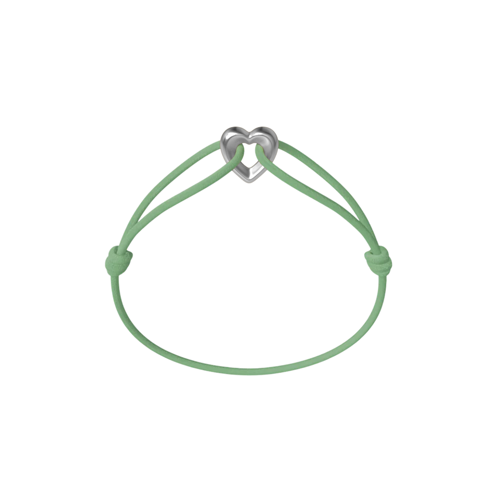 Silver Heart Cord Bracelet