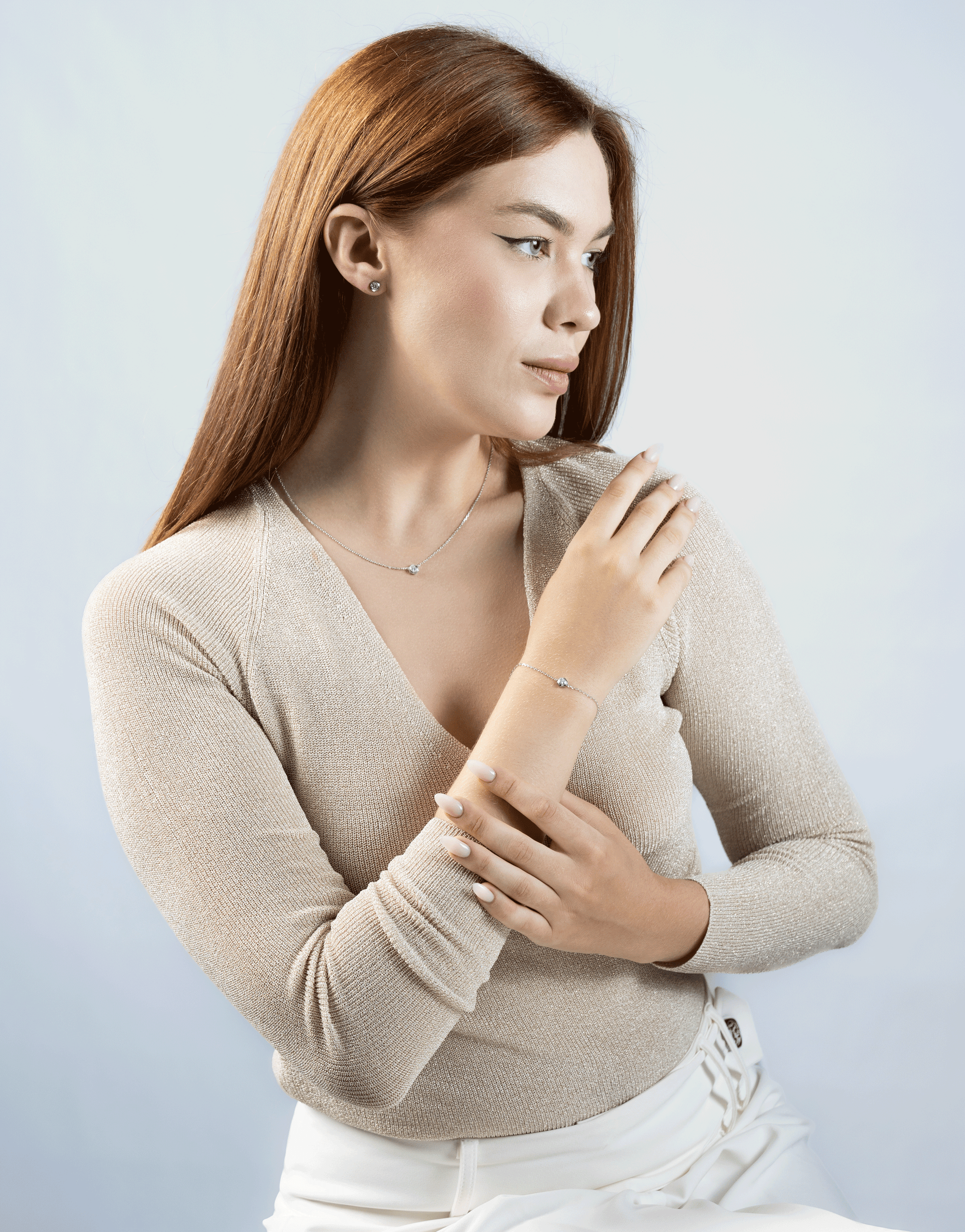 Unity Moissanite Bracelet in Sterling Silver and Gold