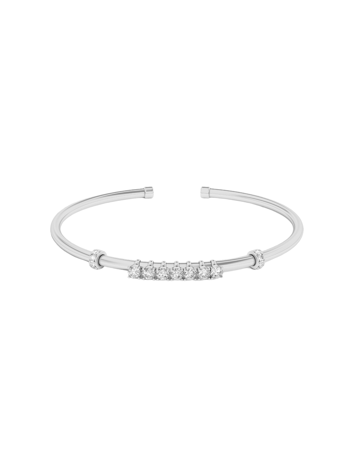 Ballet Bracelet in Sterling Silver and Moissanite