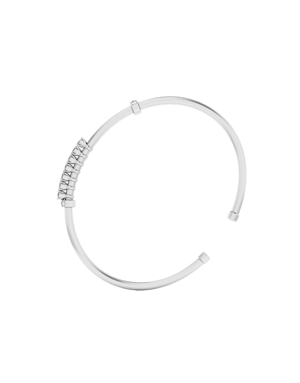 Ballet Bracelet in Sterling Silver and Moissanite